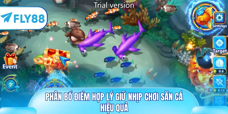 Phân bổ điểm hợp lý giữ nhịp chơi săn cá hiệu quả